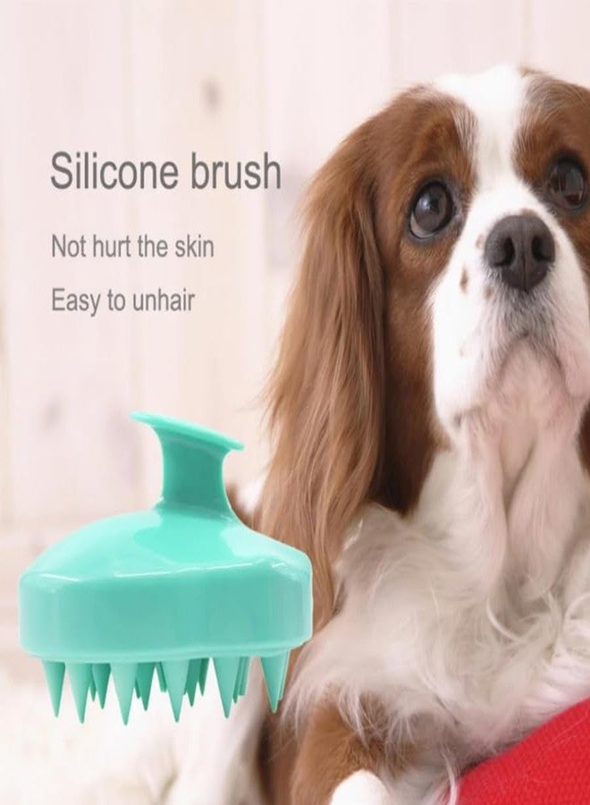 KittuPet فرشاة كيتو بيت 2 في 1 ذاتية التنظيف للتنظيف والتدليك للكلاب والقطط | تنظيف بضغطة زر، أسنان قابلة للسحب وشعيرات سيليكون ناعمة (فرشاة بيضاوية الشكل + فرشاة تدليك) - Image 3